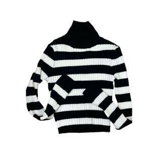 Altar’d State‎ Striped Mock Neck Crop Sweater Size M Black White Knit